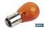 Double contact light bulb of 12V | Offset pins | BAZ15 bulb cap type | P21/5W cap | Available in amber - Cofan