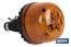Pole mount beacon with orange strobe flash | Class 1 | ECE R65 Certification | For 12/24V flexible stand | IP rating: IP66 - Cofan