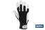 Leather gloves with canvas on the back | Hook and loop fastener | Elastic Wristband | Safety and protection - Cofan