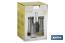 Cruet set of 4 pieces | 2-piece capacity of 230ml and 2-piece capacity of 120ml | Staineless Steel - Cofan