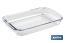 Set of 3 rectangular borosilicate glass baking dish, Baritina Model | 1,600-2,200ml-3,000ml Capacity - Cofan