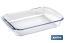 Set of 3 rectangular borosilicate glass baking dish, Baritina Model | 1,600-2,200ml-3,000ml Capacity - Cofan