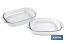 Set of 2 oval borosilicate glass baking dish, Baritina Model | 2,700-3,800ml Capacity - Cofan