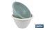 Lot de saladier et égouttoir à légumes | Couleur : blanc et vert | Dimensions : 30 x 19 cm - Cofan