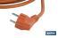 2-pole extension cord IP 44 | Side grounding connection | Orange cable of 10 and 25 metres - Cofan
