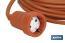 2-pole extension cord IP 44 | Side grounding connection | Orange cable of 10 and 25 metres - Cofan